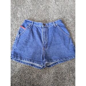 No Excuses Vintage 90s High Waisted Carpenter Denim Shorts Blue Medium Wash 9/10